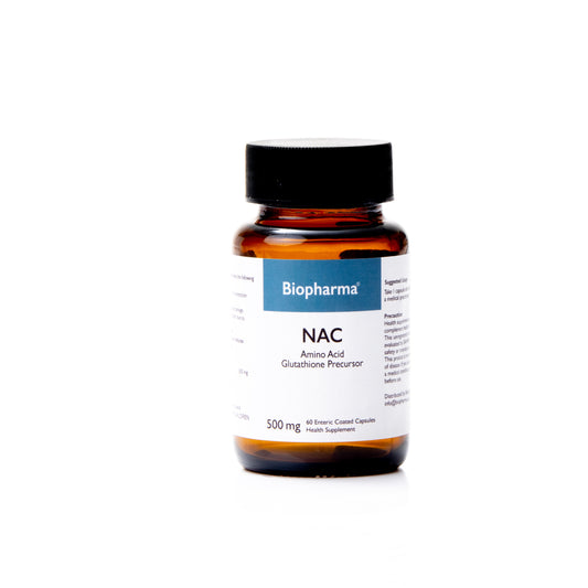 Biopharma N-acetyl cysteine (NAC) 500mg Supplements - 60 Capsules, Enteric Coated