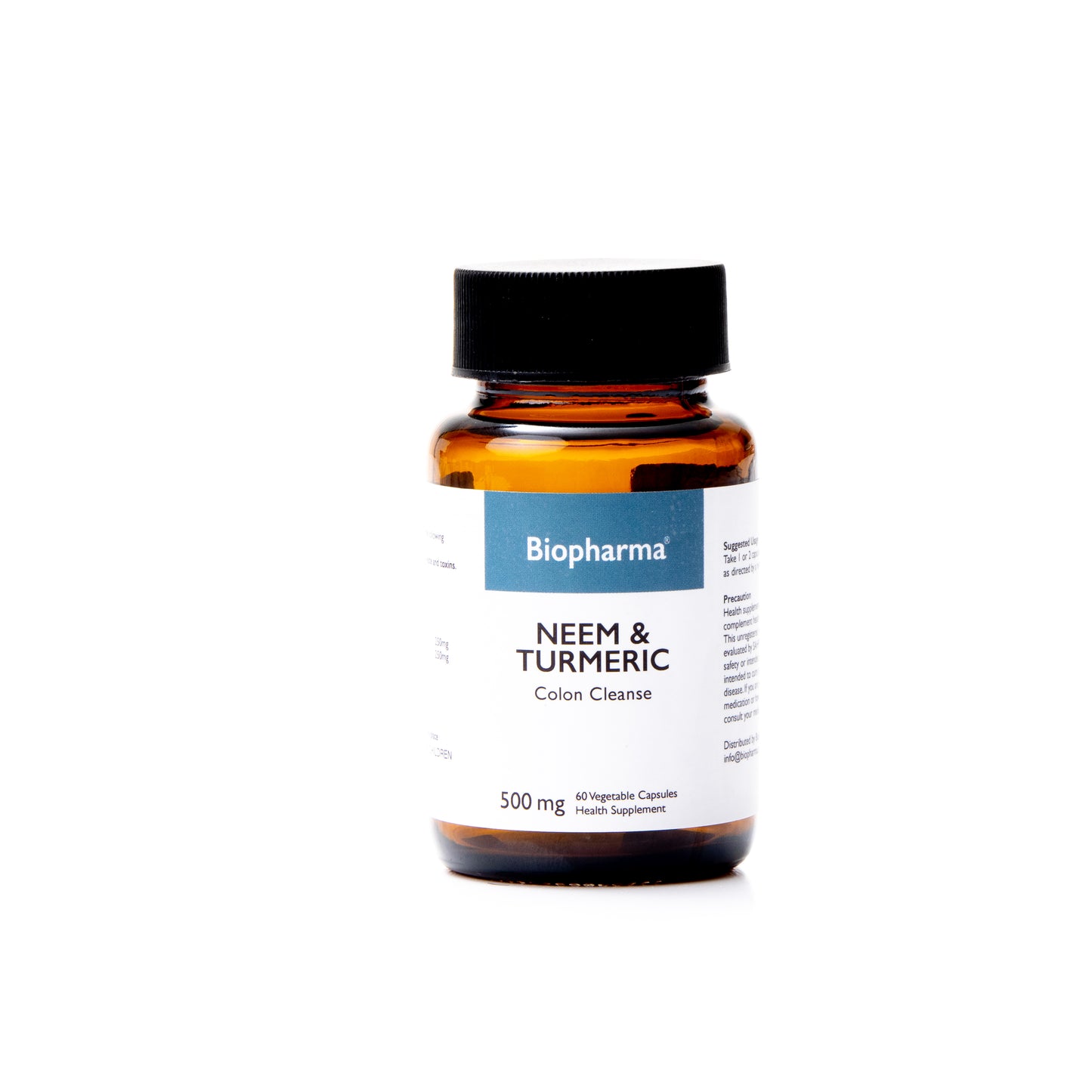 Biopharma Neem & Turmeric 500mg Supplements - 60 Veg Capsules